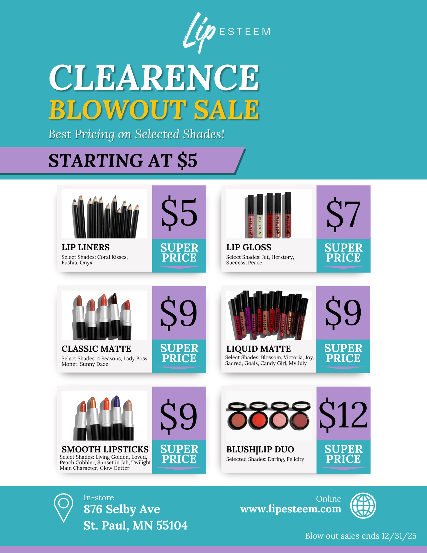 Clearence Blowout Sale